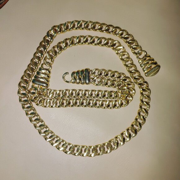 Gold Chain Waist Belt Double Layer Design Versatile Adjustable Vintage Style main image 6